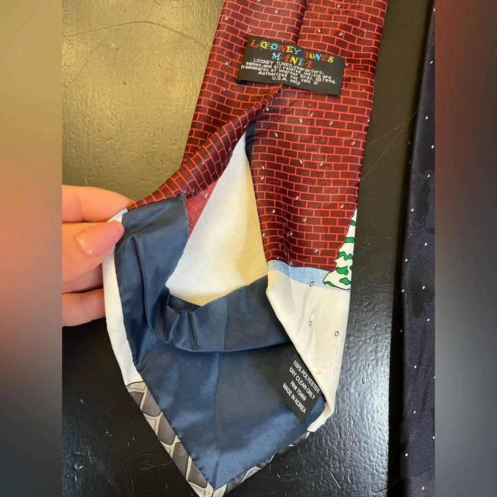 Looney Tunes Mania Vintage 90s Christmas Bugs Bunny Daffy Duck Neck Tie See Dets